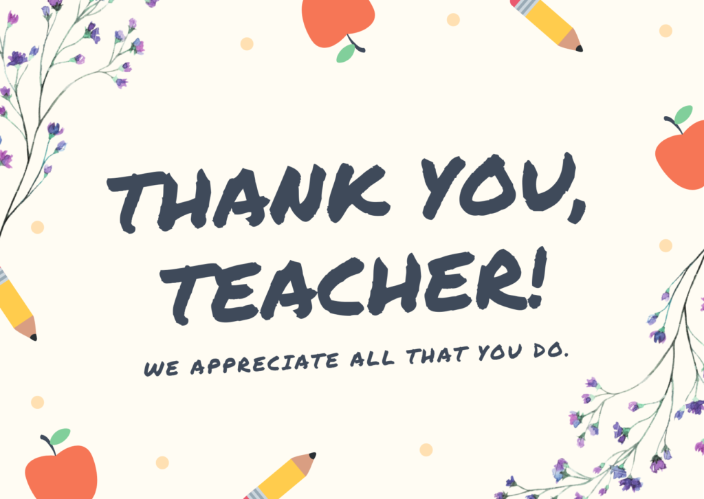 short teacher appreciation message